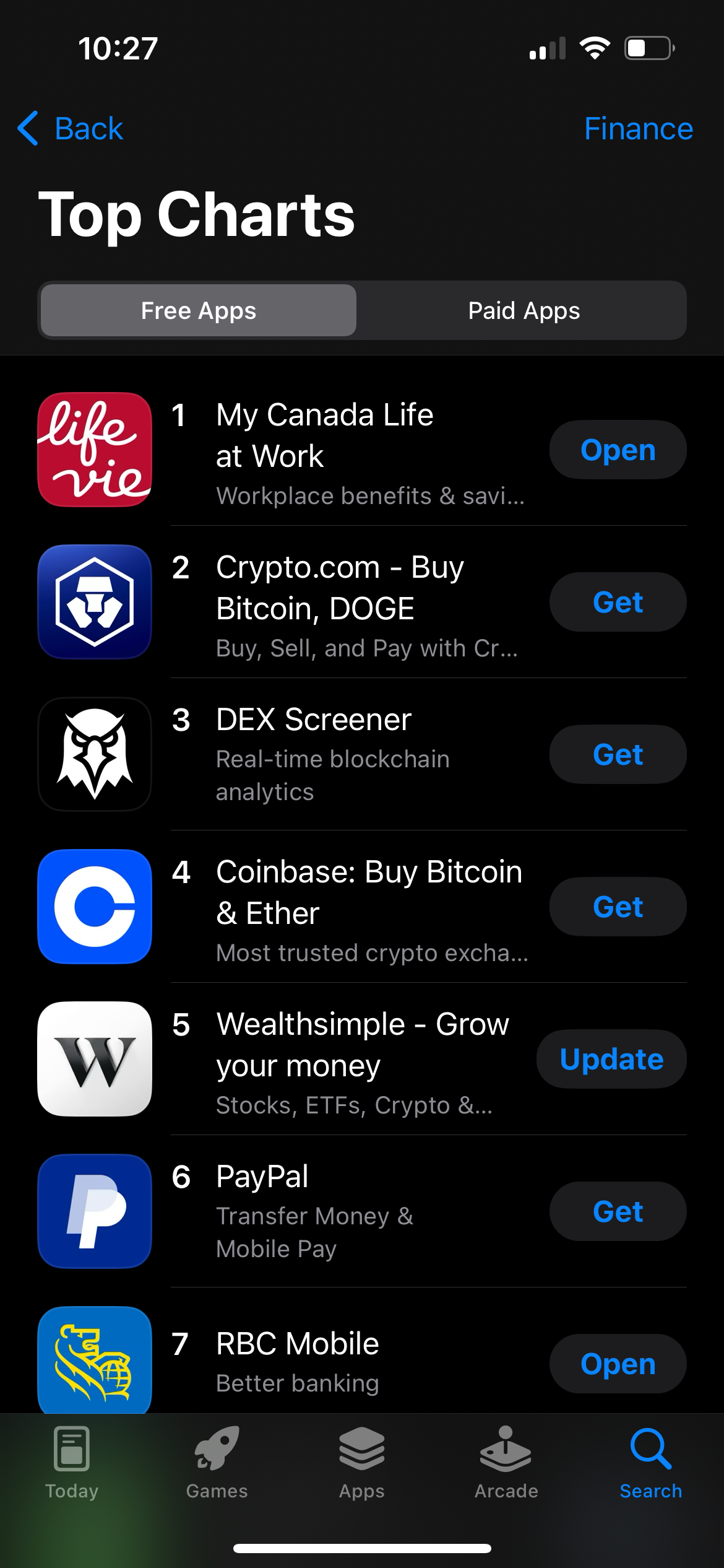 My Canada Life at Work ranked #1 in the App Store's Finance Top Charts